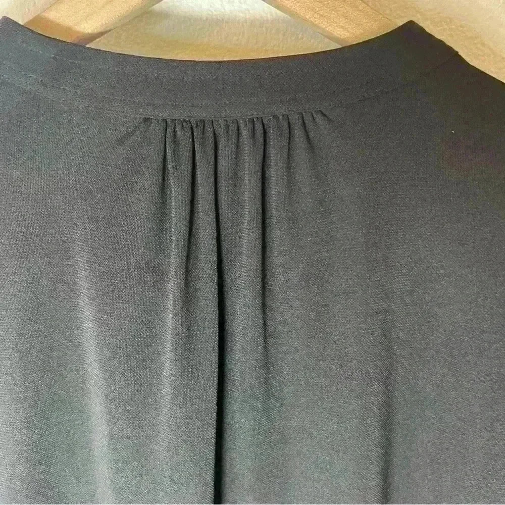 ELIZABETH AND JAMES Kohls Black Oversized Drop Waist Long Sleeve Dress Sz Small - Picture 9 of 12